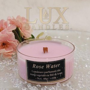 Rose Water - Lumânare din ceară vegetală cu fitil de lem