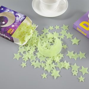 200pcs Luminous 3D Wall Stickers Glow In The Dark Stars Moon Sticker Decals for Baby rooms 2