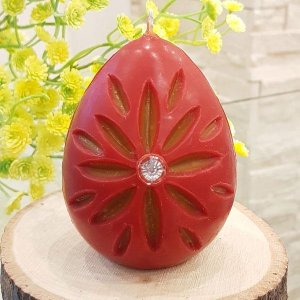 Lumânare ou de Paște mare sculptat manual din ceară de albine - LUXcandles