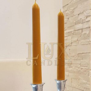 Set de 2 lumânări conice pentru sfeștnic din ceară de albine - LUXcandles