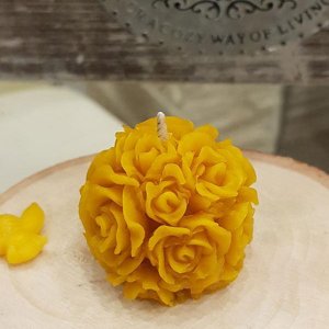Lumânare votivă glob de trandafiri mic din ceară de albine 100% - LUXcandles