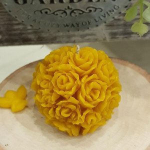 Lumânare votivă glob de trandafiri mic din ceară de albine 100% - LUXcandles