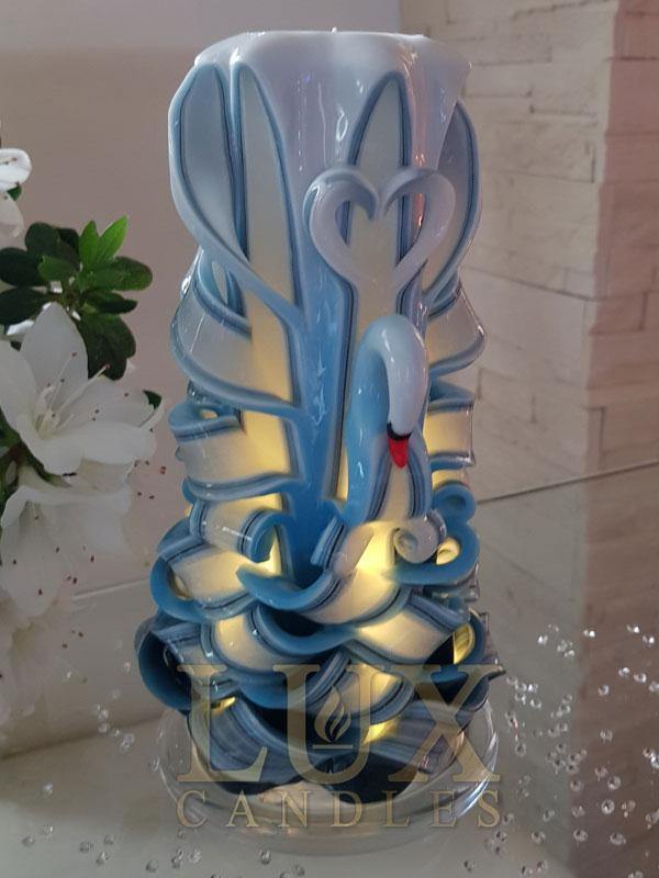 Lumânare sculptată decorativă lebădă  L - LUXcandles