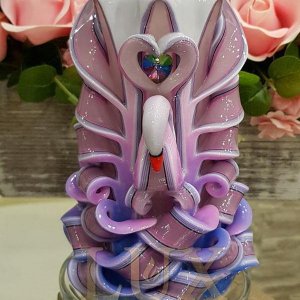 Lumânare sculptată decorativă lebădă M - LUXcandles