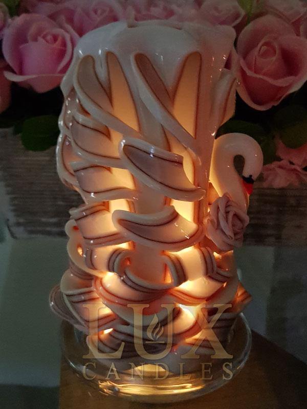 Lumânare sculptată decorativă lebădă M - LUXcandles
